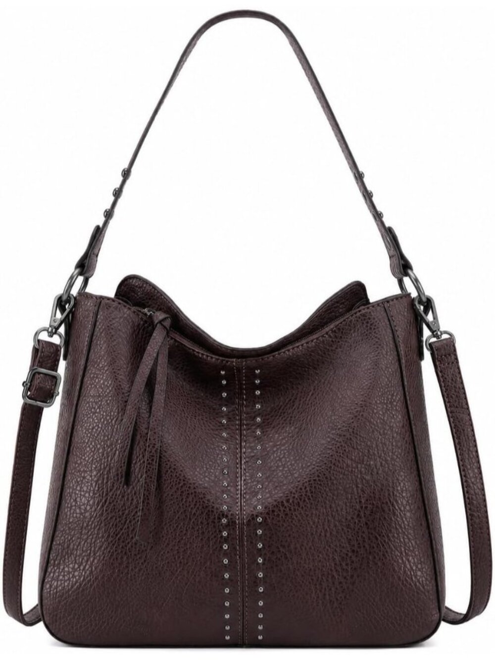 Women's Coffee Leather West Hobo Crossbody Leather Purse Ladies Shoulder Bag